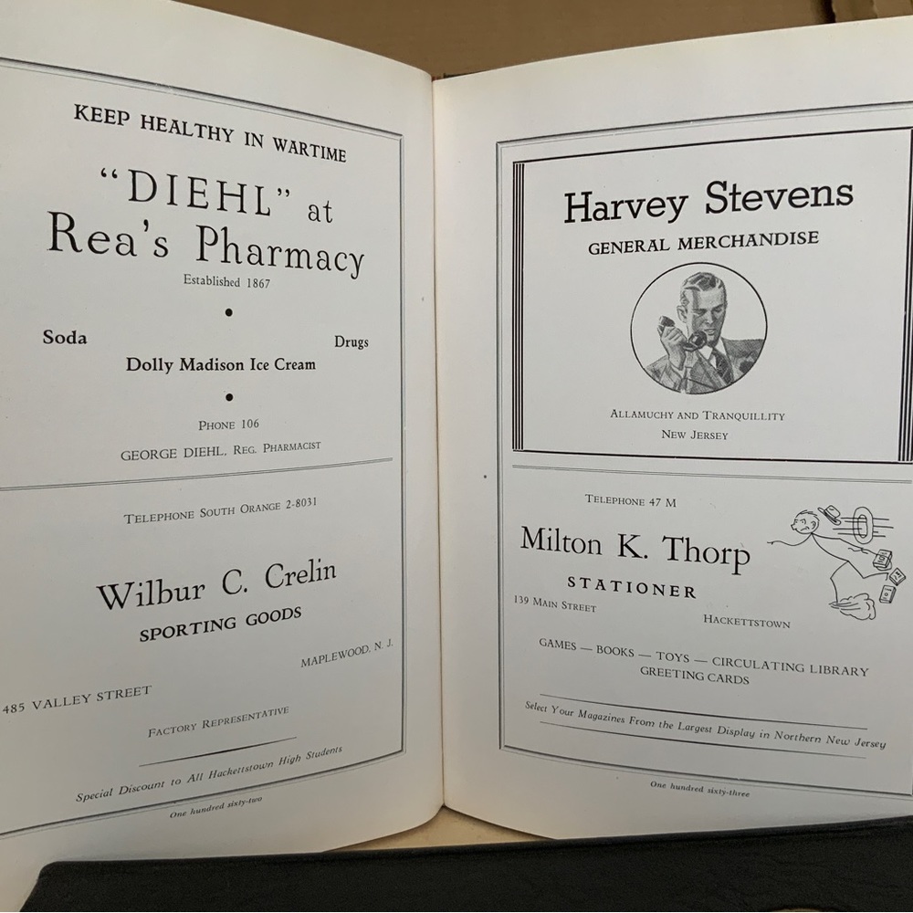 WW II era,  HACKETTSTOWN NJ HIGH SCHOOL YEAR BOOKS - Picture 10 of 16